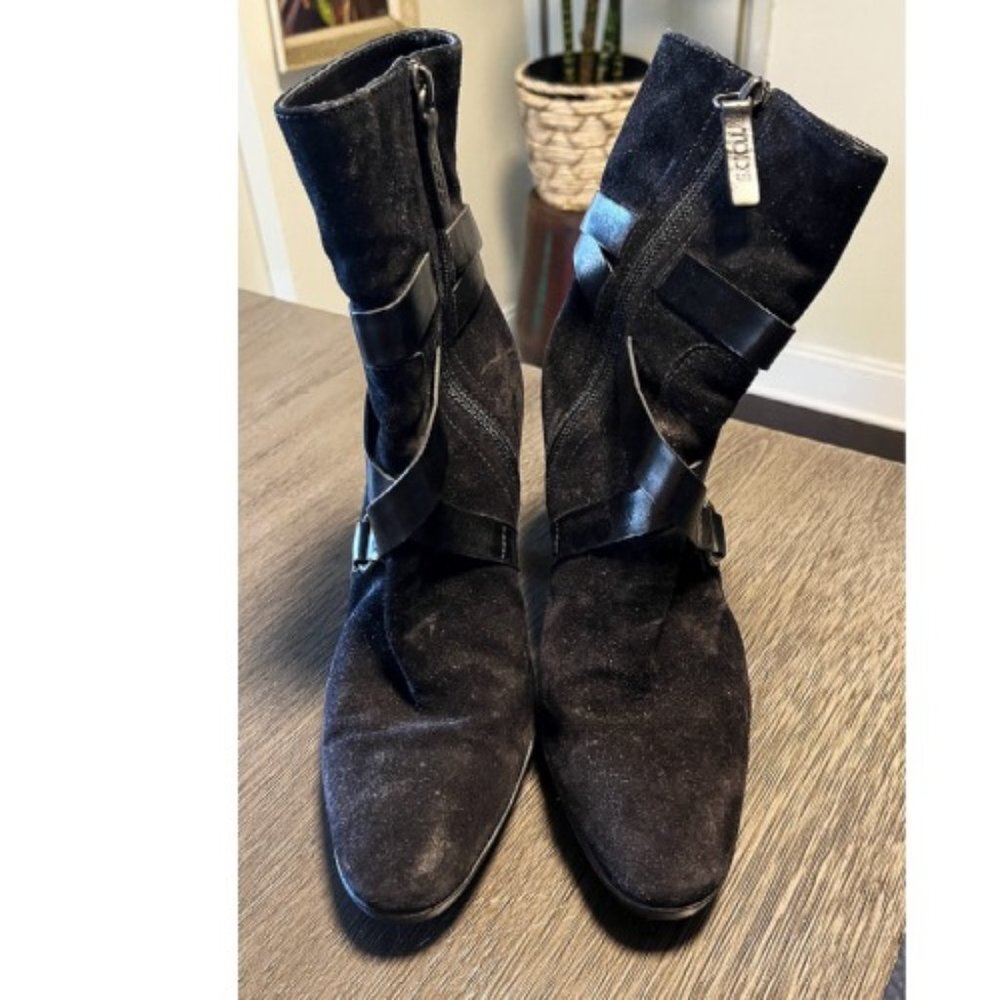 TOD'S STRAP HEELED BOOTS 8 - Picture 5 of 11